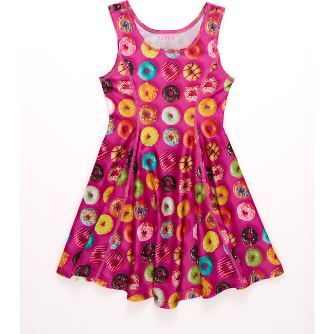 Girls Skater Dress, Donuts on Pink