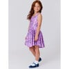 Girls Skater Dress, Purple Bows - Dresses - 2 - thumbnail