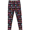 Girls Hi-Shine Leggings, Cowgirl Boots on Black - Leggings - 1 - thumbnail
