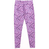 Girls Hi-Shine Leggings, Purple Bows - Leggings - 1 - thumbnail