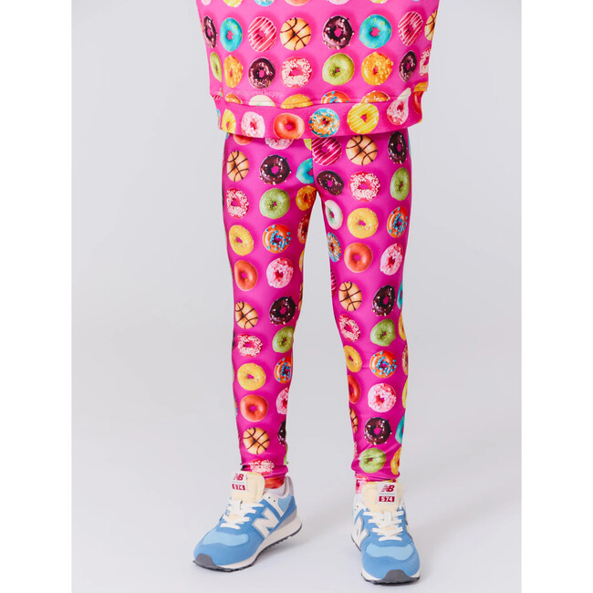 Girls Hi-Shine Leggings, Donuts on Pink - Leggings - 3