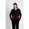 Wool-Cashmere Velvet Bow Sweater, Black - Sweaters - 1 - thumbnail