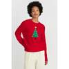 Wool-Cashmere Xmas Tree Sweater, Velvet Red - Sweaters - 1 - thumbnail