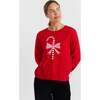 Wool-Cashmere Candy Cane Sweater, Velvet Red - Sweaters - 1 - thumbnail