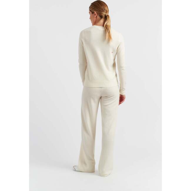 Wool-Cashmere J'adore Christmas Sweater, White