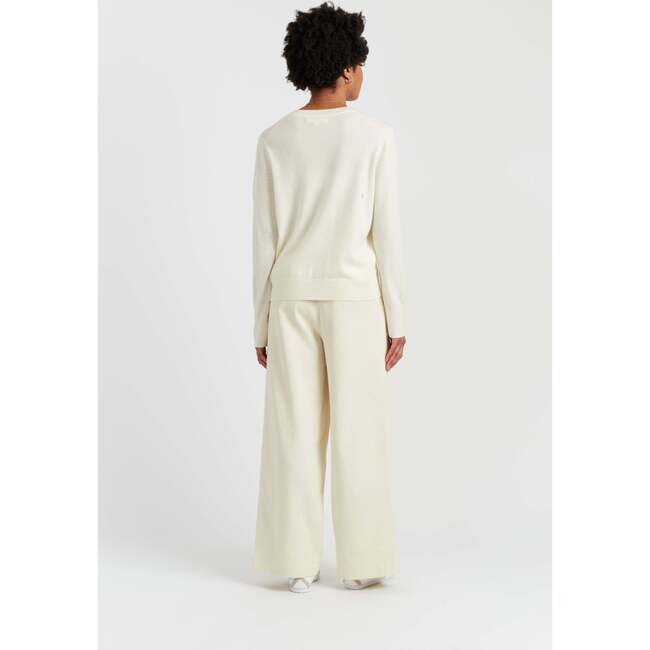 Wool-Cashmere Xmas Tree Sweater, Cream