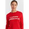 Wool-Cashmere J'adore Christmas Sweater, Red - Sweaters - 4