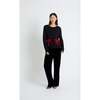 Wool-Cashmere Velvet Bow Sweater, Black - Sweaters - 3