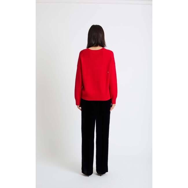 Wool-Cashmere Tis The Season Sweater, Velvet Red - Sweaters - 3