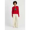 Wool-Cashmere Xmas Tree Sweater, Velvet Red - Sweaters - 3
