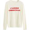 Wool-Cashmere J'adore Christmas Sweater, White - Sweaters - 4