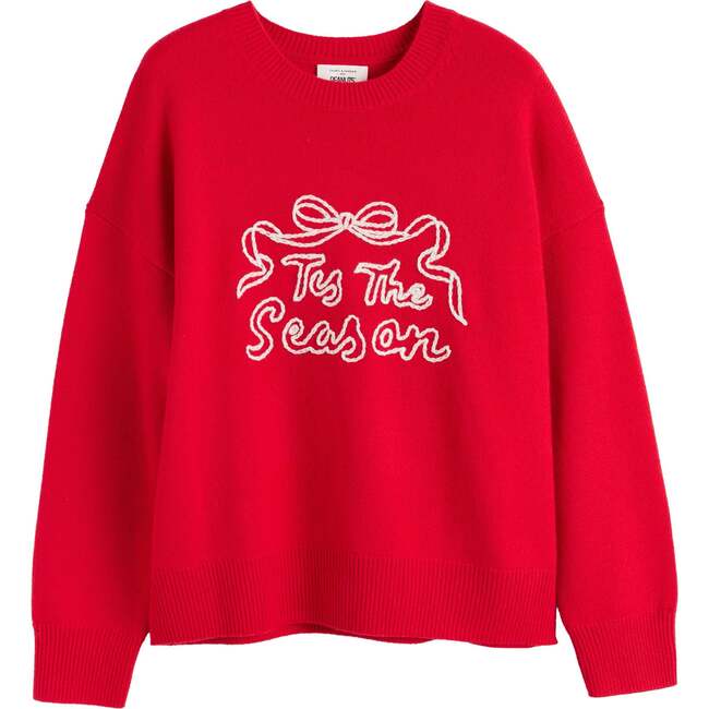 Wool-Cashmere Tis The Season Sweater, Velvet Red - Sweaters - 4