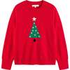 Wool-Cashmere Xmas Tree Sweater, Velvet Red - Sweaters - 4