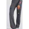 Wool Cashmere Star Wide-Leg Track Pants, Grey - Sweaters - 1 - thumbnail