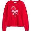 Wool-Cashmere Candy Cane Sweater, Velvet Red - Sweaters - 4