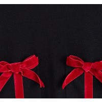 Wool-Cashmere Velvet Bow Sweater, Black - Sweaters - 5