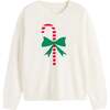 Wool-Cashmere Candy Cane Sweater, Cream - Sweaters - 4