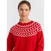 Wool Cashmere Star Yoke Sweater, Velvet Red - Sweaters - 2