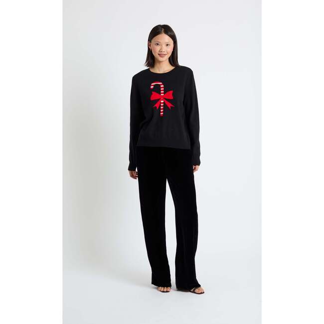 Wool-Cashmere Candy Cane Sweater, Black - Sweaters - 3