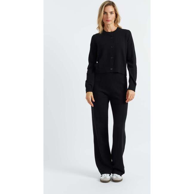 Wool Cashmere Cropped Cardigan, Black