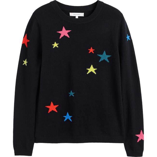 Wool Cashmere Star Sweater, Black/Multi - Sweaters - 3