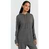 Wool Cashmere Blend Relaxed Hoodie Sweater, Grey - Sweaters - 1 - thumbnail
