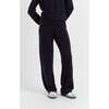 Wool & Cashmere Wide Leg Track Pant, Navy - Sweaters - 1 - thumbnail