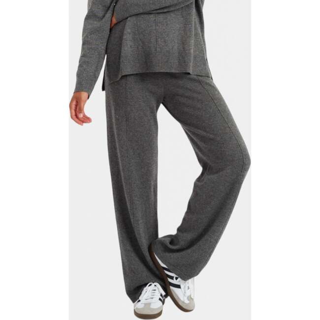 Wool & Cashmere Wide Leg Track Pant, Grey