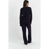 Wool & Cashmere Wide Leg Track Pant, Navy - Sweaters - 2 - thumbnail