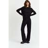 Wool & Cashmere Wide Leg Track Pant, Black - Sweaters - 2 - thumbnail