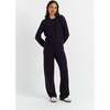Wool & Cashmere Wide Leg Track Pant, Navy - Sweaters - 3 - thumbnail