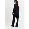 Wool & Cashmere Wide Leg Track Pant, Black - Sweaters - 3 - thumbnail