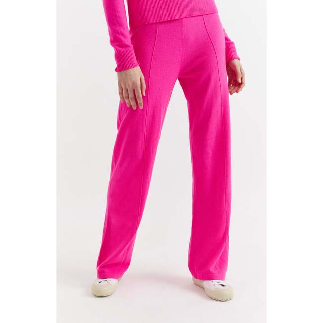 Wool & Cashmere Wide Leg Track Pant, Pink - Sweaters - 3