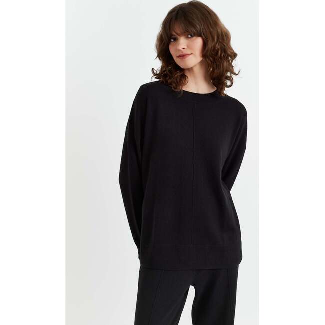 Wool & Cashmere Slouchy Sweater, Black