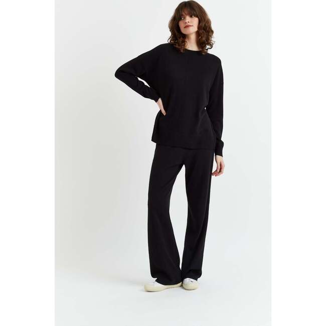 Wool & Cashmere Slouchy Sweater, Black