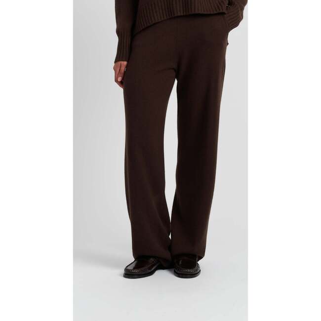 Pure Cashmere Wide Leg Pants, Chocolate