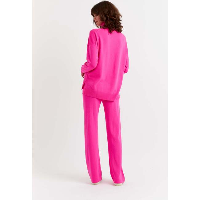 Relaxed Roll Neck Wool & Cashmere Sweater, Pink - Sweaters - 3