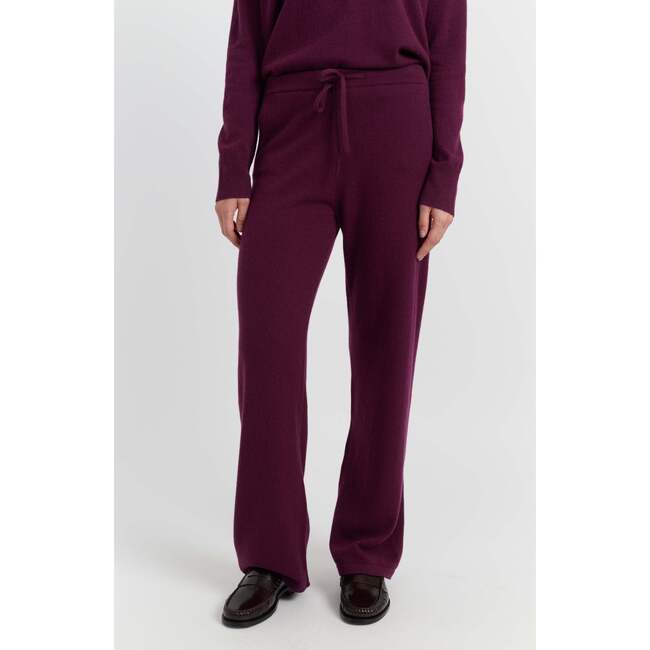 Pure Cashmere Wide Leg Pants, Mulberry