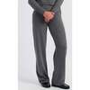Pure Cashmere Wide Leg Pants, Mid Grey Melange - Pants - 1 - thumbnail
