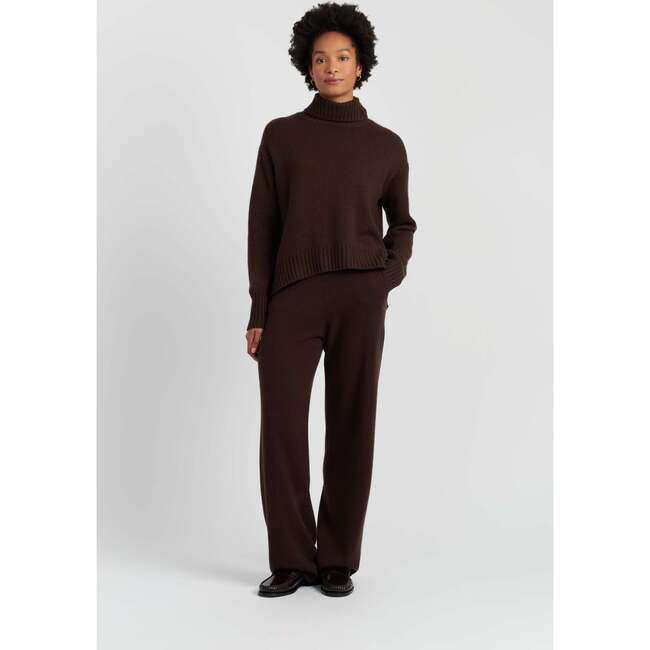 Pure Cashmere Wide Leg Pants, Chocolate