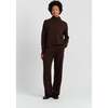Pure Cashmere Wide Leg Pants, Chocolate - Pants - 2