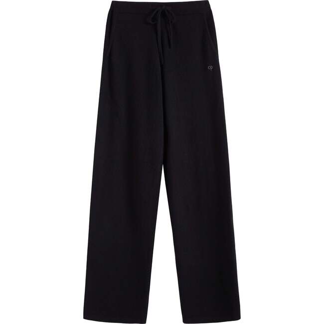Pure Cashmere Wide Leg Pants, Black