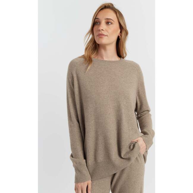 Pure Cashmere Slouchy Sweater, Warm Oatmeal