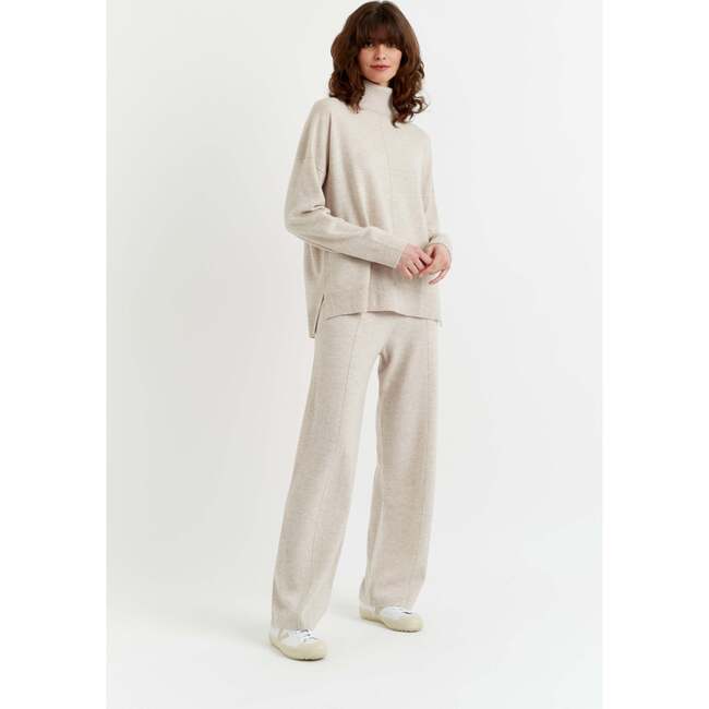 Relaxed Roll Neck Wool & Cashmere Sweater, Cream