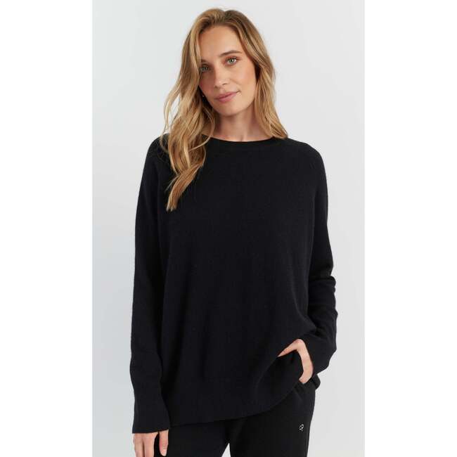 Pure Cashmere Slouchy Sweater, Black