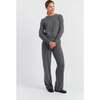 Pure Cashmere Wide Leg Pants, Mid Grey Melange - Pants - 2
