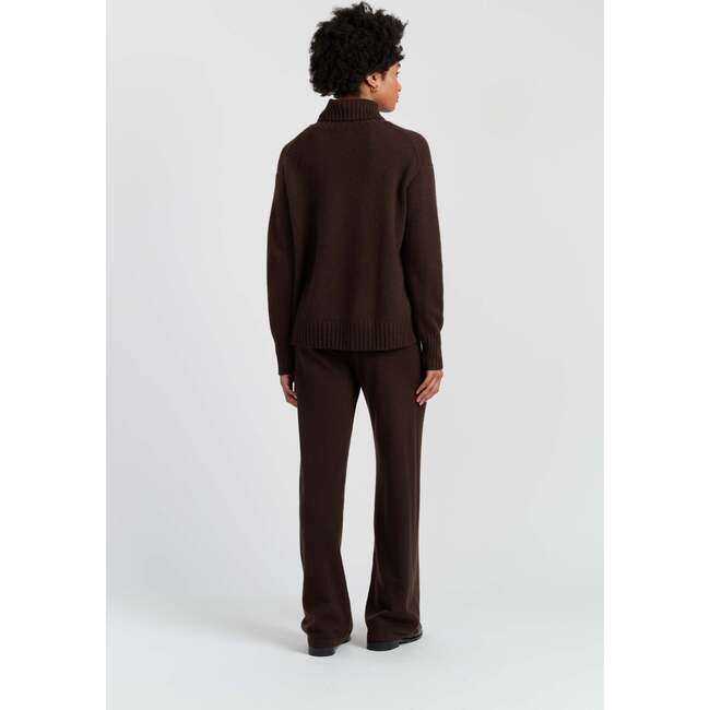 Pure Cashmere Wide Leg Pants, Chocolate - Pants - 3
