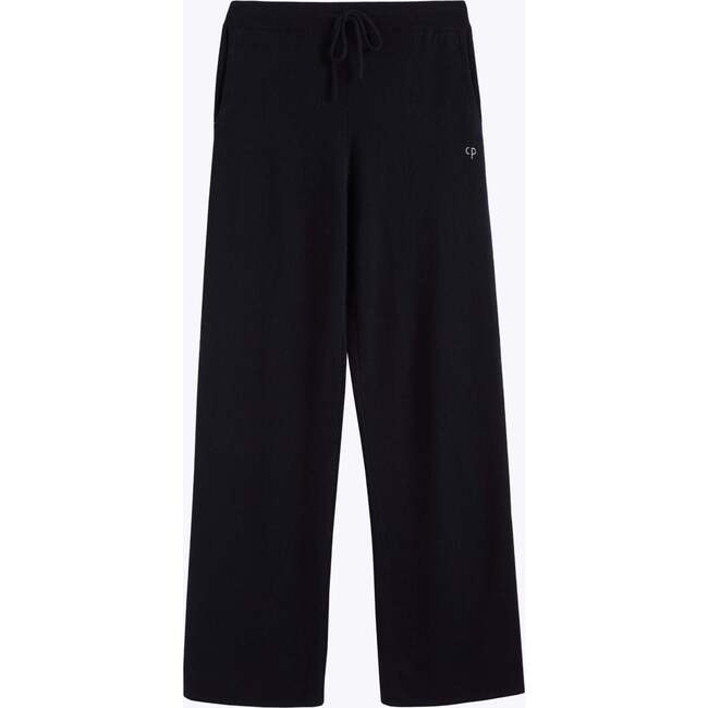 Pure Cashmere Wide Leg Pants, Navy - Pants - 3