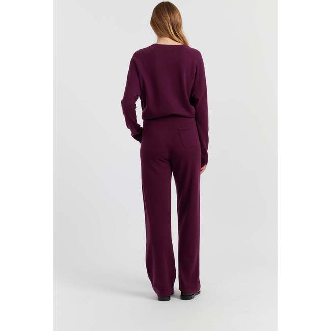 Pure Cashmere Wide Leg Pants, Mulberry - Pants - 3