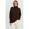Pure Cashmere Rollneck Sweater, Chocolate - Sweaters - 1 - thumbnail